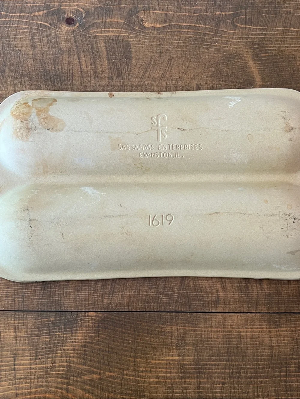 Vintage Sassafras Superstone French Bread Double Loaf Baker